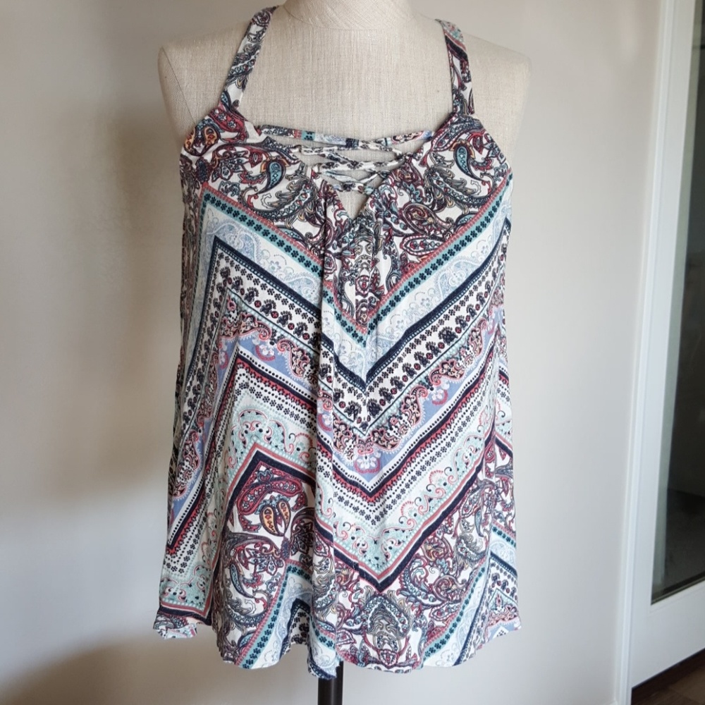 BOHO criss cross tank